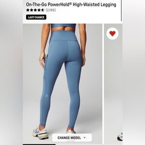 Fabletics Blue High-Waisted Leggings